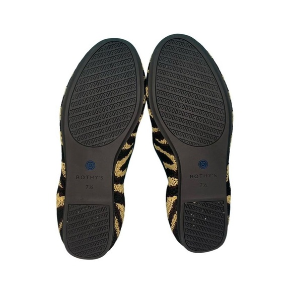 Rothy’s The Loafer Chai Zebra Print Shoes Women’s Size 7.5 Slip On Flats - Picture 5 of 10